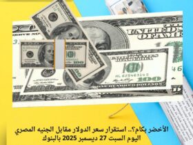 الأخضر بكام؟.. استقرار سعر الدولار مقابل الجنيه المصري اليوم السبت 27 ديسمبر 2025 بالبنوك
