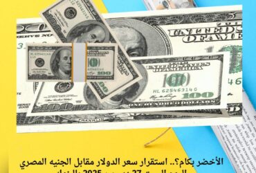 الأخضر بكام؟.. استقرار سعر الدولار مقابل الجنيه المصري اليوم السبت 27 ديسمبر 2025 بالبنوك