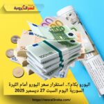 اليورو بكام؟.. استقرار سعر اليورو أمام الليرة السورية اليوم السبت 27 ديسمبر 2025