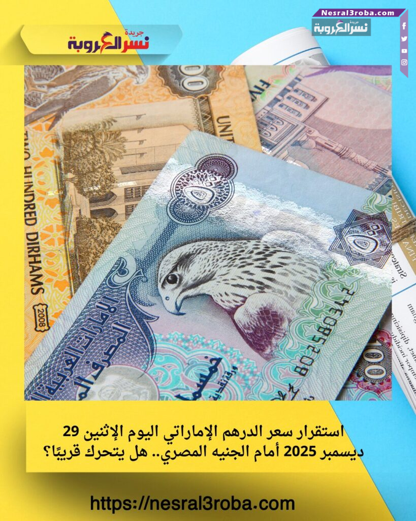 استقرار سعر الدرهم الإماراتي اليوم الإثنين 29 ديسمبر 2025 أمام الجنيه المصري.. هل يتحرك قريبًا؟