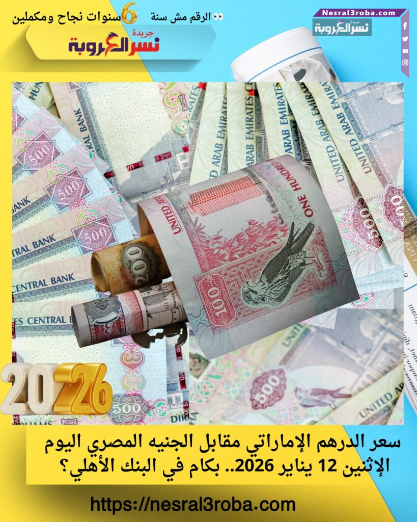سعر الدرهم الإماراتي مقابل الجنيه المصري اليوم الإثنين 12 يناير 2026.. بكام في البنك الأهلي؟