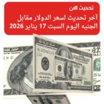 آخر تحديث لسعر الدولار مقابل الجنيه اليوم السبت 17 يناير 2026