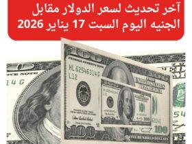 آخر تحديث لسعر الدولار مقابل الجنيه اليوم السبت 17 يناير 2026