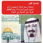 استقرار سعر الريال السعودي أمام الجنيه اليوم السبت 17 يناير 2026.. تعرف على الأسعار في البنوك