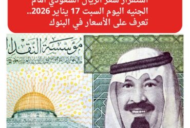 استقرار سعر الريال السعودي أمام الجنيه اليوم السبت 17 يناير 2026.. تعرف على الأسعار في البنوك