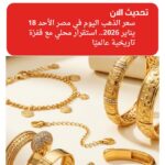 سعر الذهب اليوم في مصر الأحد 18 يناير 2026.. استقرار محلي مع قفزة تاريخية عالميًا