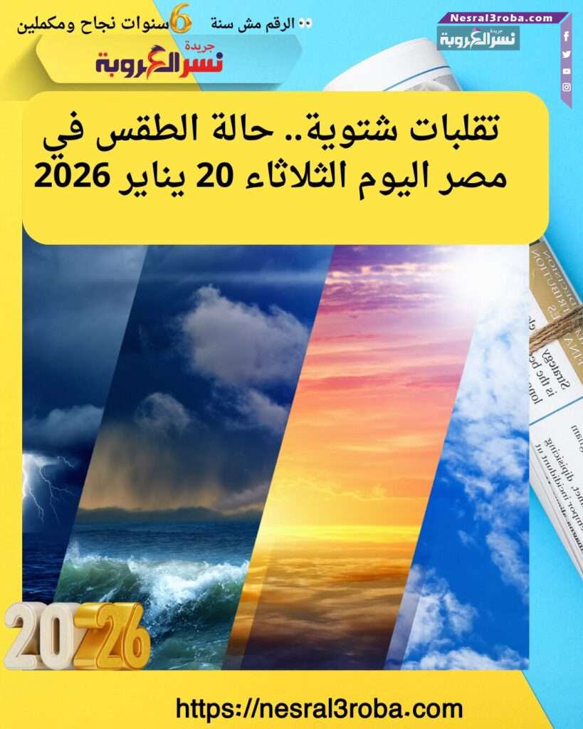 تقلبات شتوية.. حالة الطقس في مصر اليوم الثلاثاء 20 يناير 2026
