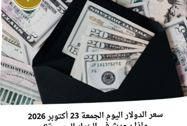 سعر الدولار اليوم الجمعة 23 أكتوبر 2026.. ماذا يحدث في البنوك المصرية؟